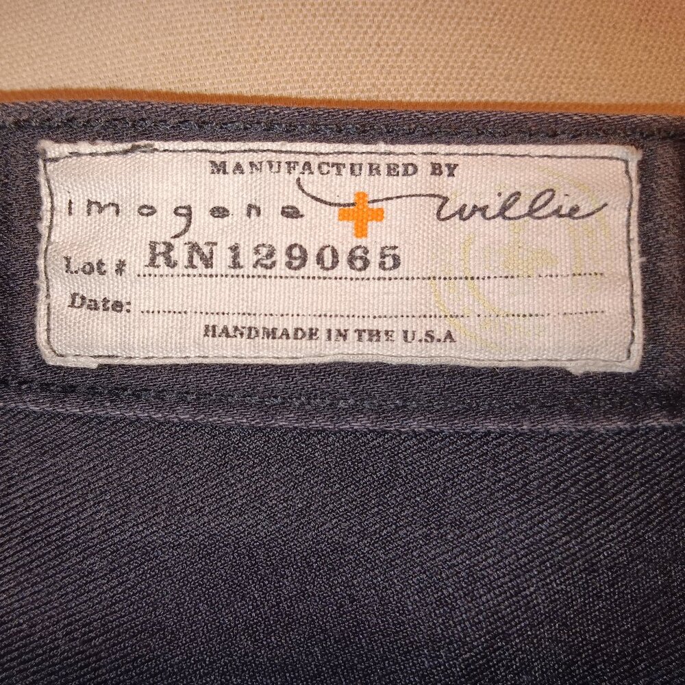 Imogene + Willie Premium Black Denim- Size  31. Made in America!
